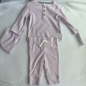 Carter's Purple Ribbed Outfit Set
